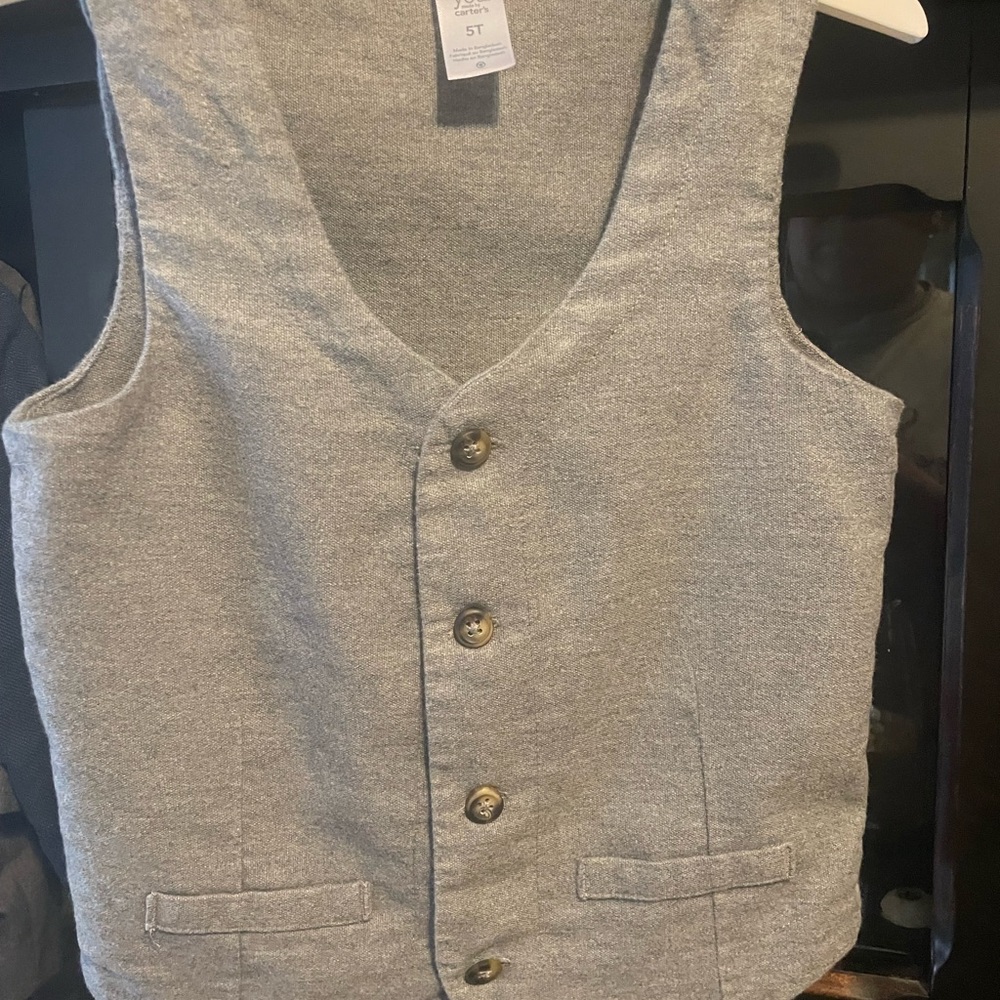 Gray Button-Up Vest